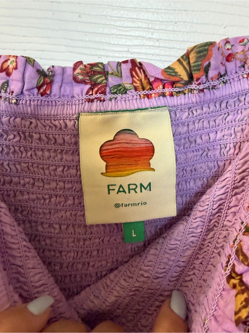 FARM Rio Lavender Floral Ruffle Mini Dress - Picture 3 of 3